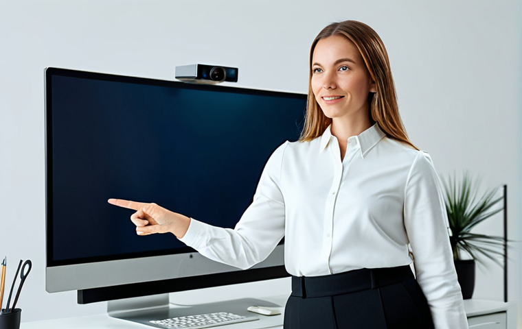 A professional female brand strategist in a modest business casual attire, standing confidently in a modern, well-lit creative studio. She is pointing at a large digital screen displaying abstract, glowing shapes that symbolize brand essence and unique identity. The background includes a clean, minimalist workstation with a few elegant design tools. The image emphasizes the concept of building a brand's soul and authentic story. Fully clothed, appropriate attire, safe for work, perfect anatomy, correct proportions, natural pose, well-formed hands, proper finger count, natural body proportions, professional photography, high quality, soft studio lighting, focused depth of field, family-friendly.