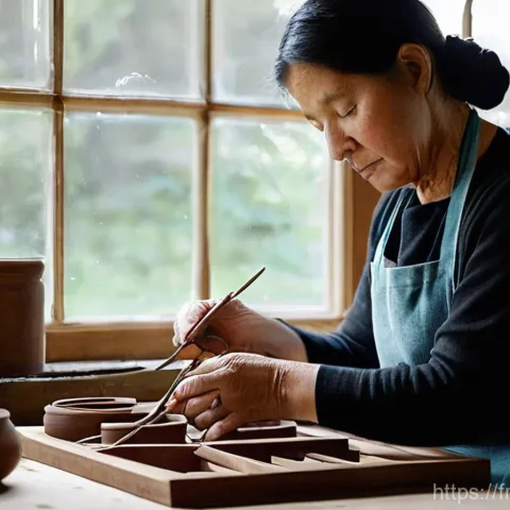 브랜드 마케터를 위한 크리에이티브 전략 - **Prompt: "A close-up, warm and authentic portrait of a skilled artisan, a woman in her late 40s, in...