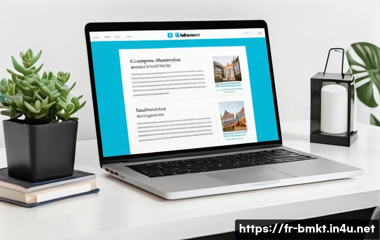 브랜드 마케팅 포트폴리오 작성법 - A professional digital marketing portfolio layout displayed on a sleek laptop screen, featuring a cl...