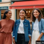 Home 23 브랜드 마케팅 관련 업계 트렌드 - A vibrant French boutique scene showcasing a young, diverse group of local micro-influencers engagin...