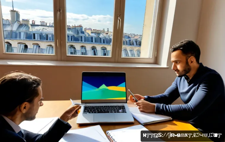 브랜드 마케팅 KPI 설정 가이드 - Photorealistic French brand marketing strategy meeting in a bright Paris office, diverse professiona...